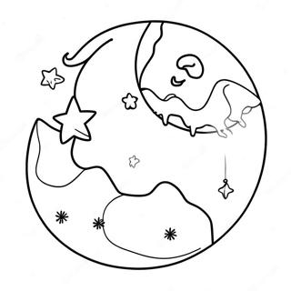 Glowing Moon And Twinkling Stars Coloring Page 53074-42003