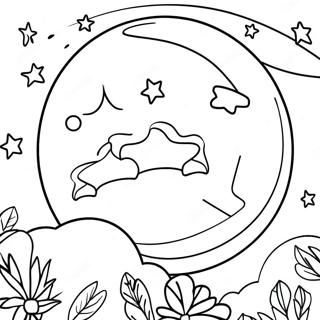 Glowing Moon And Twinkling Stars Coloring Page 53074-42004