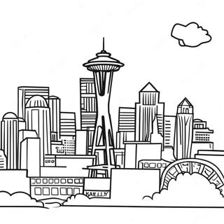 Seattle Skyline Coloring Page 53093-41998