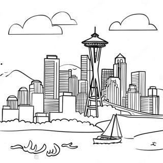 Seattle Skyline Coloring Page 53093-42000