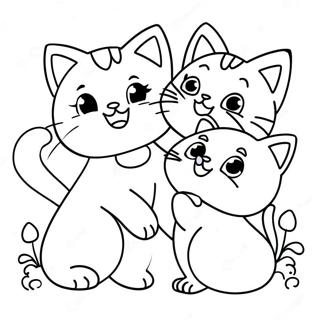 Cute Kittens Playing Coloring Page 53154-42050