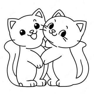 Cute Kittens Playing Coloring Page 53154-42052