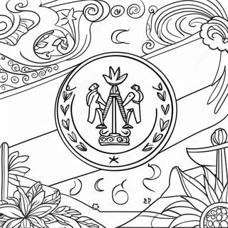 Haiti Flag Coloring Pages