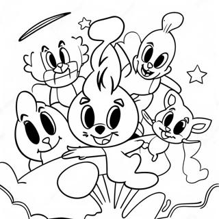 Looney Tunes Characters In Space Coloring Page 531-423