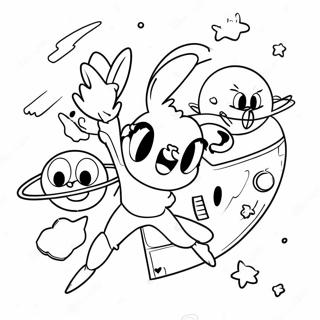 Looney Tunes Characters In Space Coloring Page 531-424