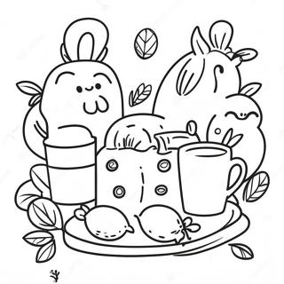 Tea Party Coloring Page 5320-4229