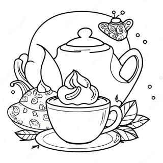 Tea Party Coloring Page 5320-4230