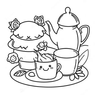 Tea Party Coloring Page 5320-4232