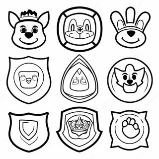 Colorful Paw Patrol Badges Coloring Page 53214-42114