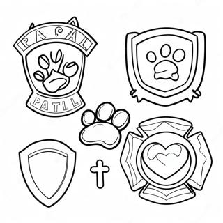 Colorful Paw Patrol Badges Coloring Page 53214-42115