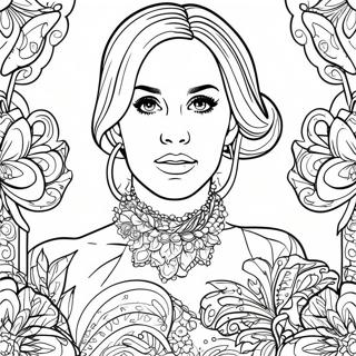 Página Para Colorear De Carrie Underwood En Un Vestido Brillante 53224-42110