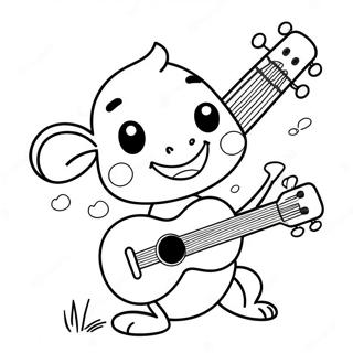 Pagina De Colorat Cu Ukulele Drăguț Din Desene Animate 53254-42121