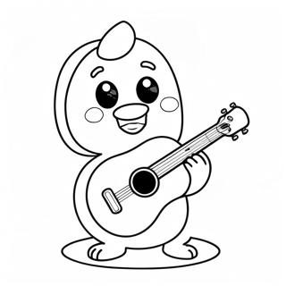 Cute Cartoon Ukulele Coloring Page 53254-42124