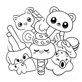 Cute Candy Animals Lisa Frank Coloring Page 53284-42157