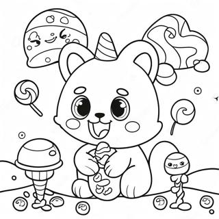 Cute Candy Animals Lisa Frank Coloring Page 53284-42158