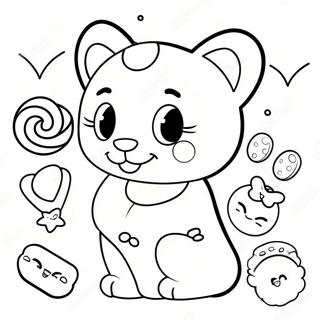 Cute Candy Animals Lisa Frank Coloring Page 53284-42160