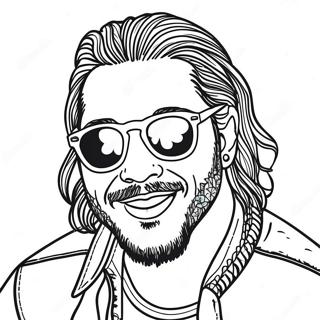 Post Malone With Sunglasses Coloring Page 53404-42241