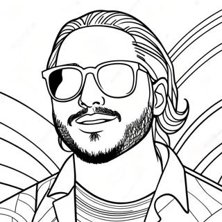 Post Malone With Sunglasses Coloring Page 53404-42244