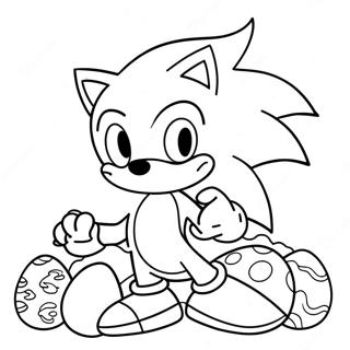 Sonic With Easter Eggs Coloring Page 53414-42258