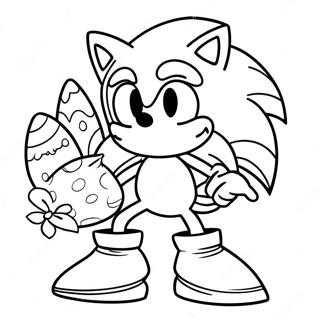 Sonic With Easter Eggs Coloring Page 53414-42259