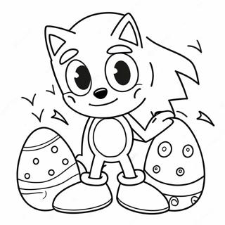 Sonic With Easter Eggs Coloring Page 53414-42260