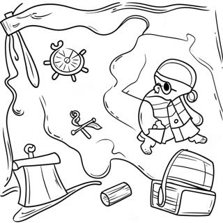 Treasure Map Pirates Coloring Page 53424-42262