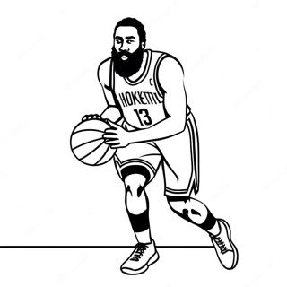 James Harden Dribbling Basketball Coloring Page 53463-42289