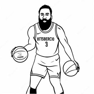 James Harden Dribbling Basketball Coloring Page 53463-42290