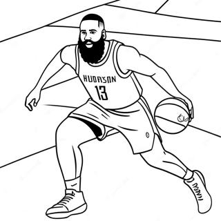 James Harden Dribbling Basketball Coloring Page 53463-42291