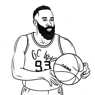 James Harden Dribbling Basketball Coloring Page 53463-42292