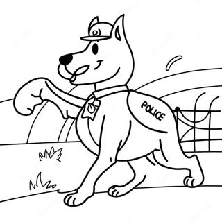 Police Dog In Action Coloring Page 53493-42316