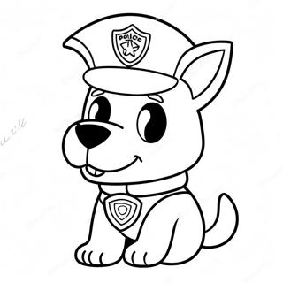 Cute Police Dog With Badge Coloring Page 53494-42337