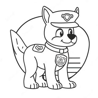 Cute Police Dog With Badge Coloring Page 53494-42339