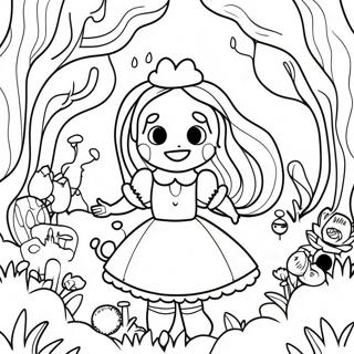 Psychedelic Alice In Wonderland Coloring Pages