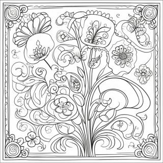 Art Nouveau Floral Patterns Coloring Page 53513-42321