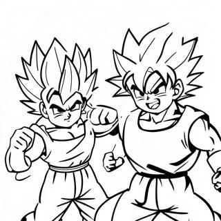 Goku Ve Gohan Epik Savaş Boyama Sayfası 53533-42348