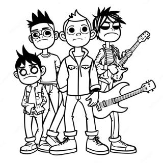 Ausmalbild Der Bandmitglieder Von Gorillaz 53574-42371