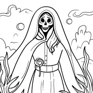 Página Para Colorear Del Fantasma Espeluznante De La Llorona 53593-42398