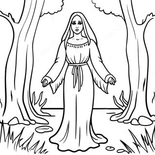 La Llorona In Einem Dunklen Wald Ausmalbild 53594-42402