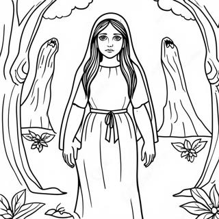 La Llorona En Un Bosque Oscuro Página Para Colorear 53594-42403