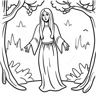 La Llorona En Un Bosque Oscuro Página Para Colorear 53594-42404