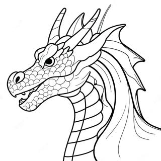 Fire Breathing Dragon Head Coloring Page 53624-42427