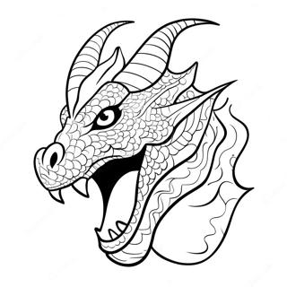 Fire Breathing Dragon Head Coloring Page 53624-42428