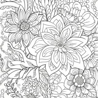 Large Print Adult Floral Design Coloring Page 53634-42429