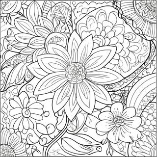 Large Print Adult Floral Design Coloring Page 53634-42431