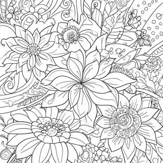 Large Print Adult Floral Design Coloring Page 53634-42432