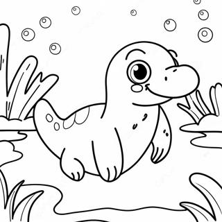 Cute Platypus Swimming Coloring Page 53704-42505