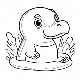 Cute Platypus Swimming Coloring Page 53704-42506