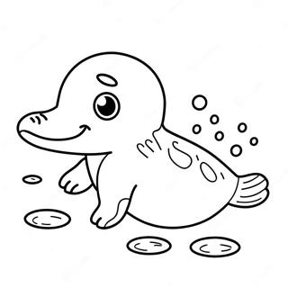 Cute Platypus Swimming Coloring Page 53704-42508