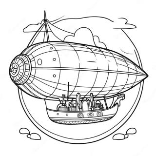 Steampunk Airship Adventure Coloring Page 5371-4270